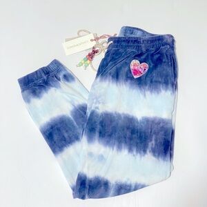 Loveshackfancy Santinella Pants in Wave blue Medium terry tie dye